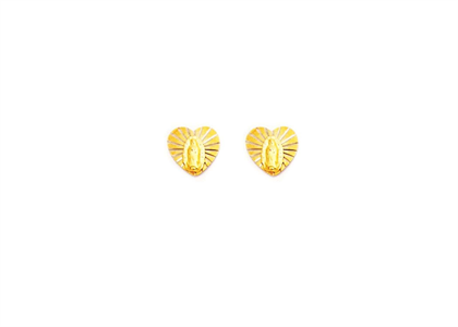 Gold Plated Mother Mary Stud Earring